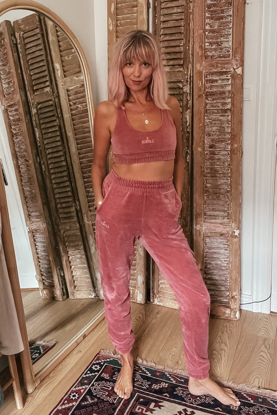 Top dresowy Velvet Dusty Pink | Luks x WU&S SALE