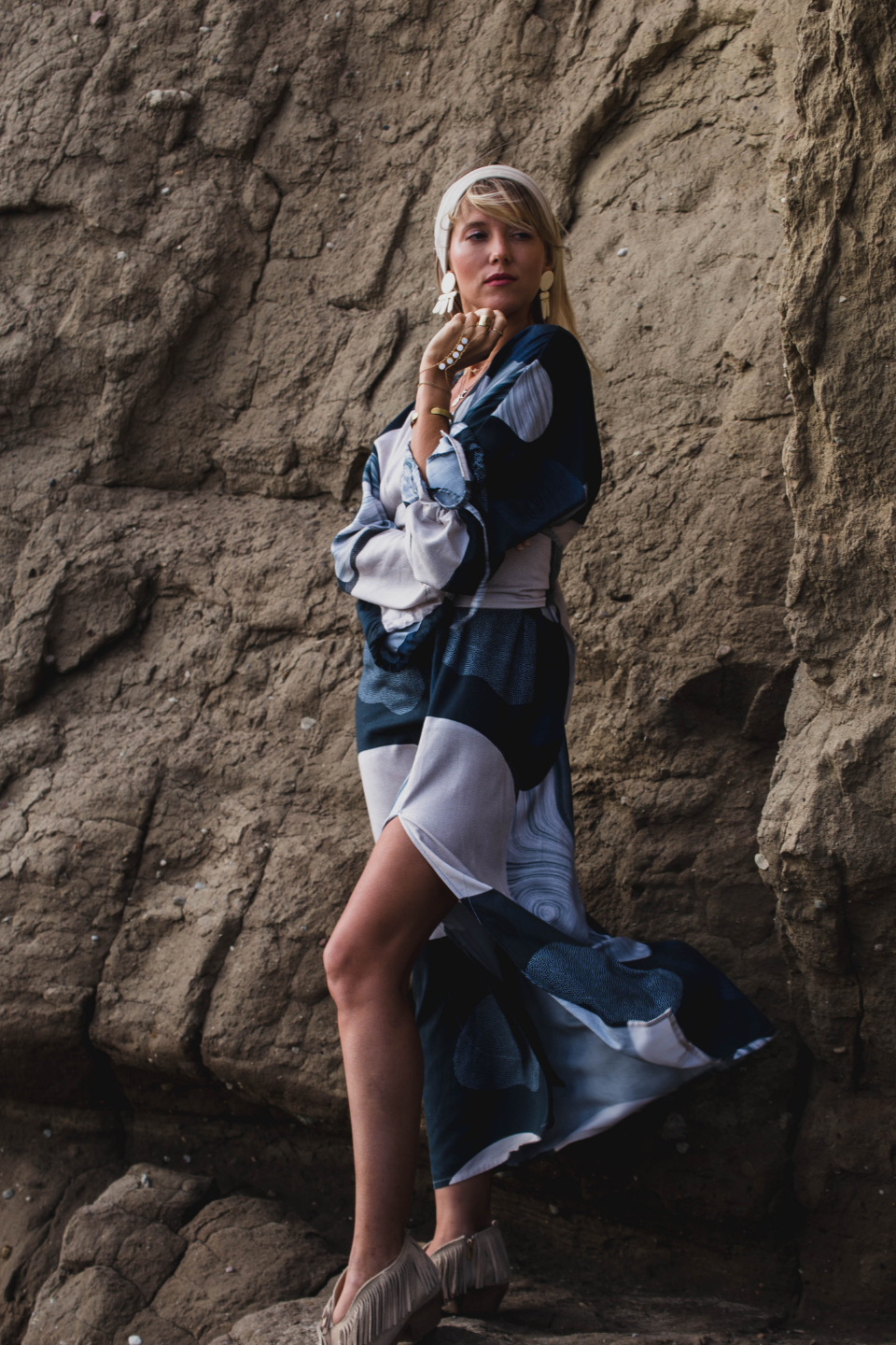 OD RĘKI Classic Headband Maxi Velvet Warm Beige