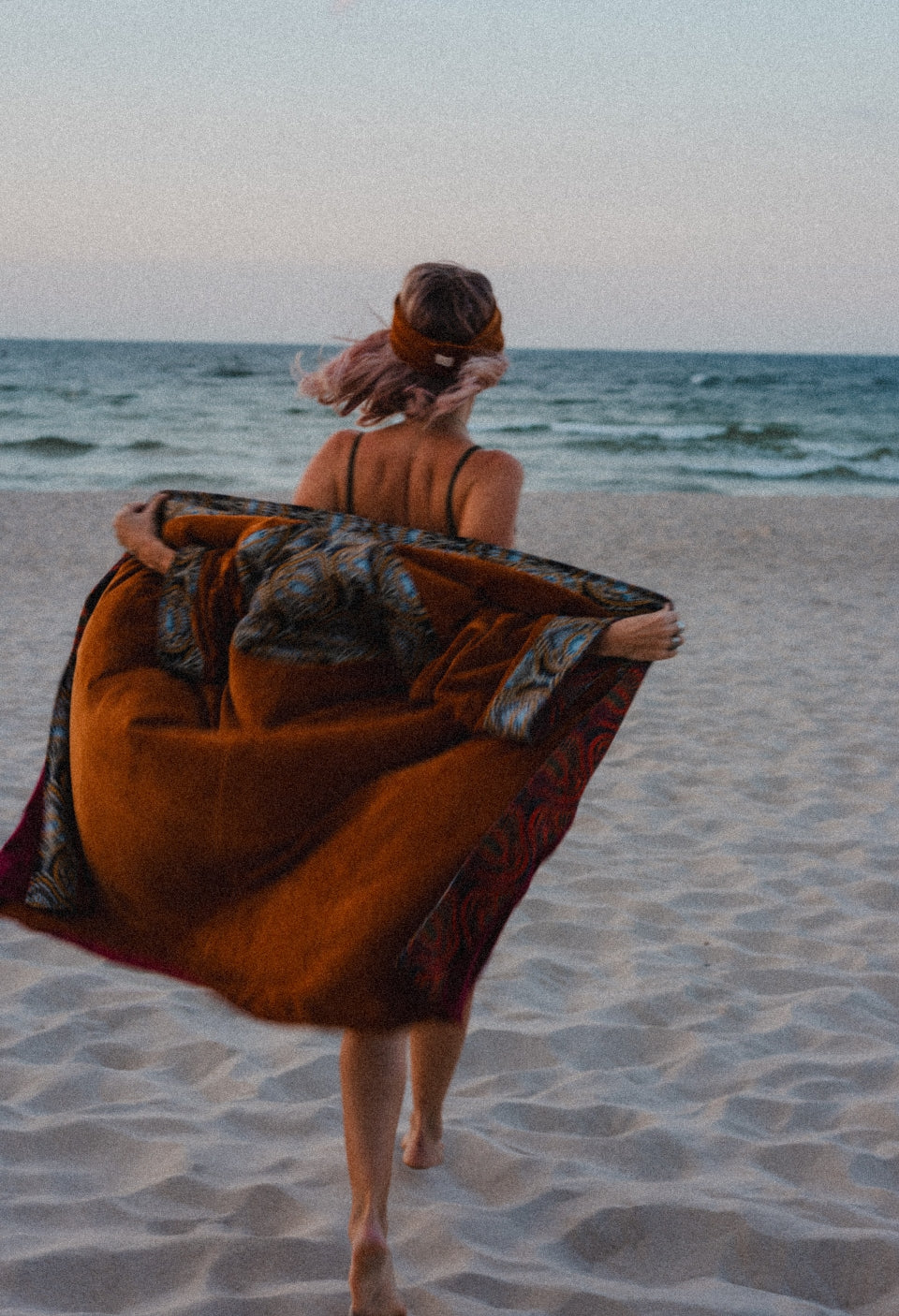 Dwustronny Płaszcz Long Velvet Kimono Flames