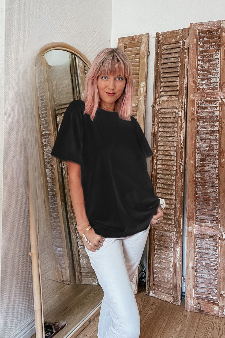 OD RĘKI Oversize T-shirt Organic Black Woman