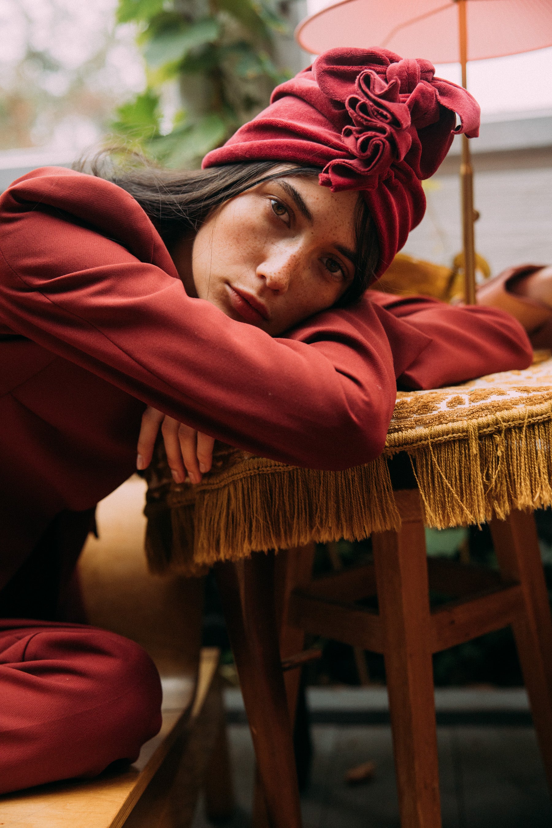 Turban No.1 Velvet Crimson Red