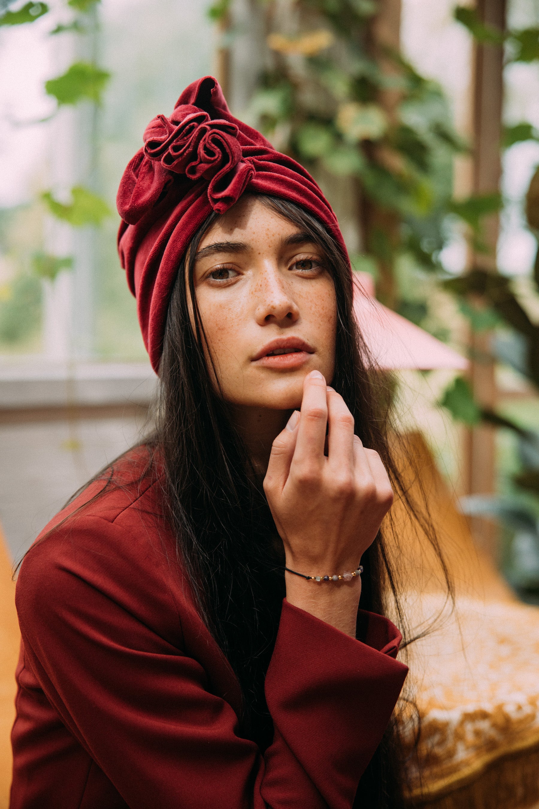 Turban No.1 Velvet Crimson Red