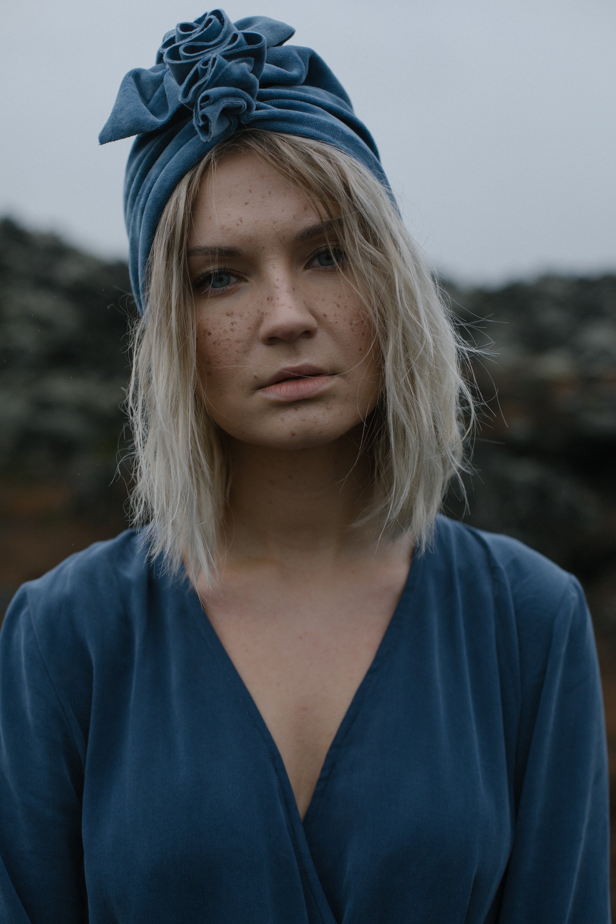 Turban No.1 Velvet Dusty Blue