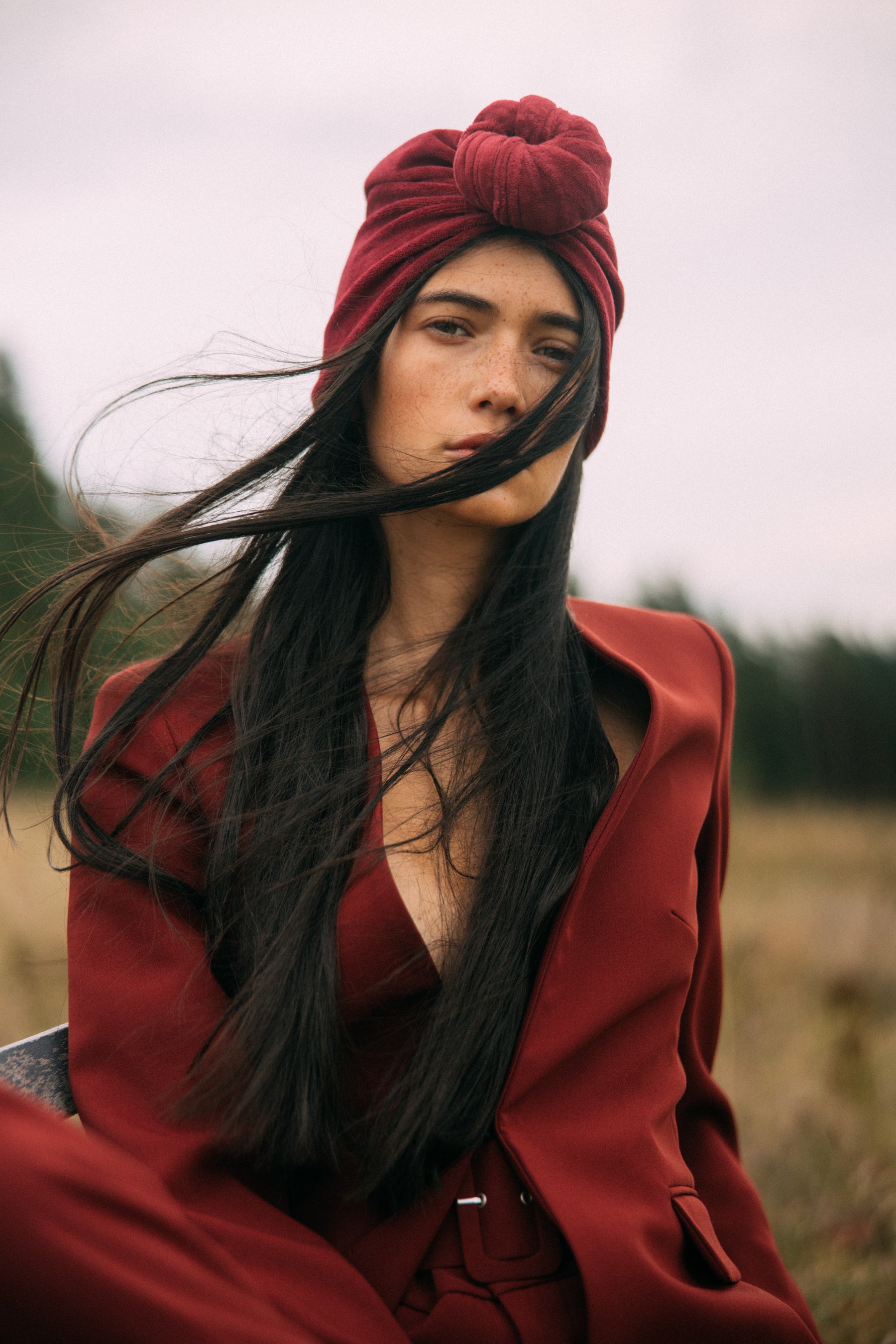 Turban No.2 Velvet Crimson Red
