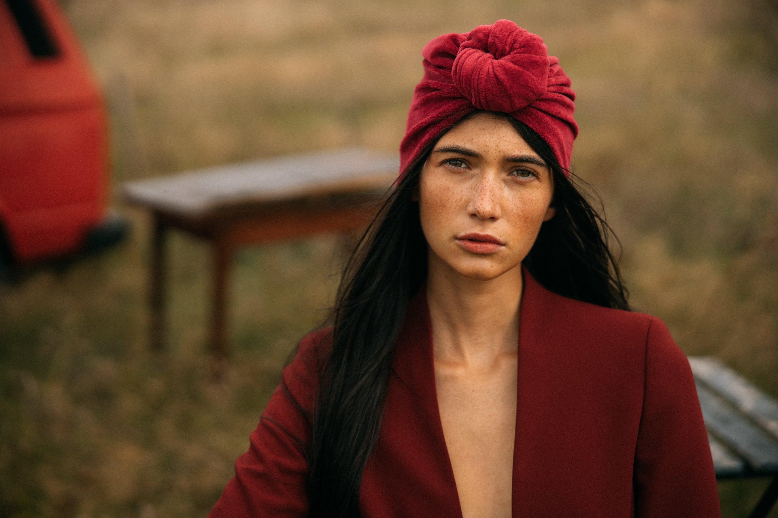 Turban No.2 Velvet Crimson Red