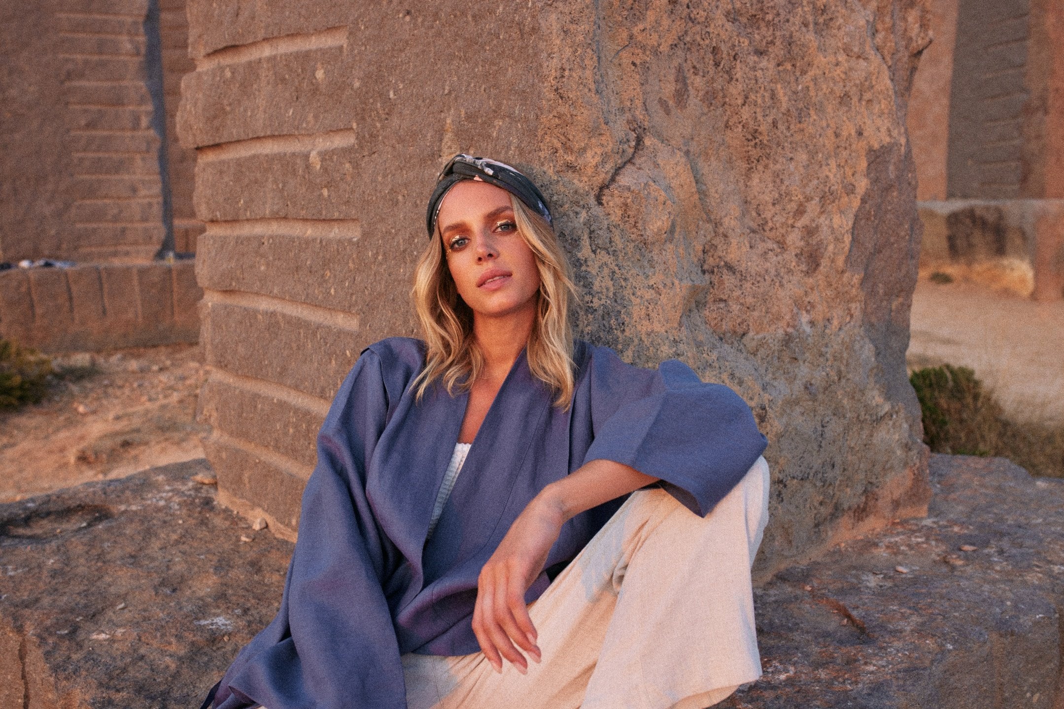 OD RĘKI Haori Kimono Linen Denim