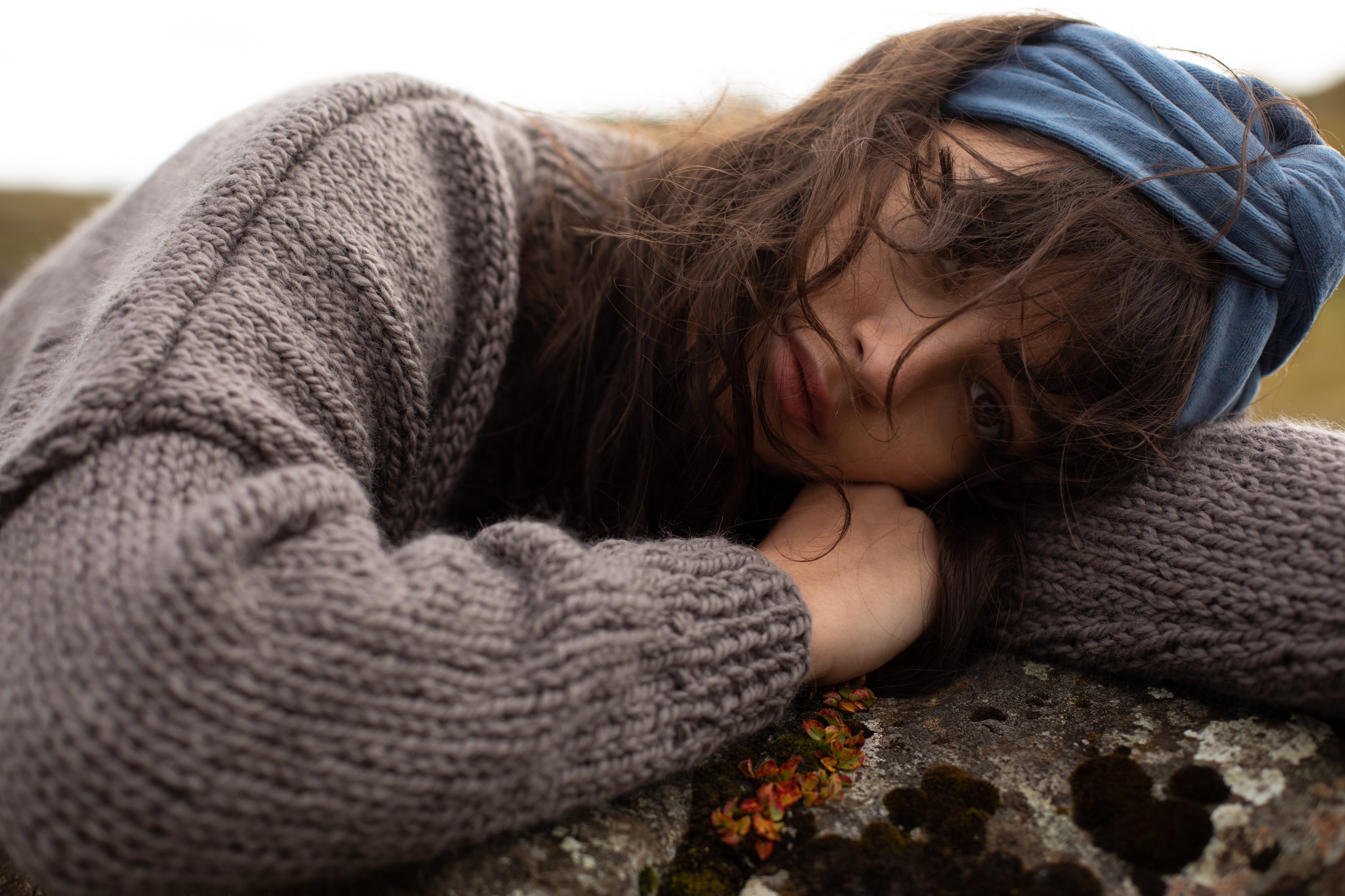 Twistband Velvet Dusty Blue