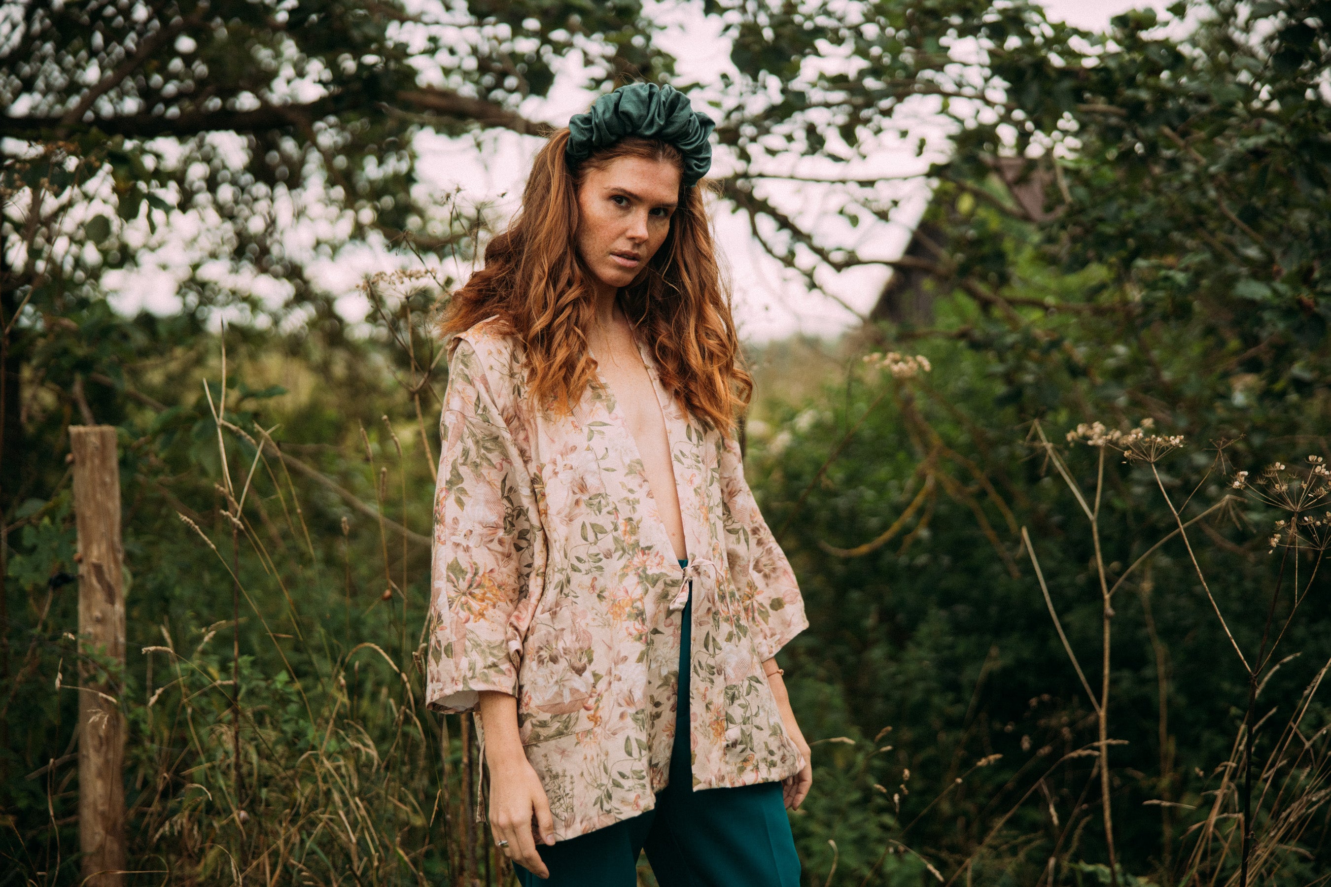 Royal Headband Linen Pine Green