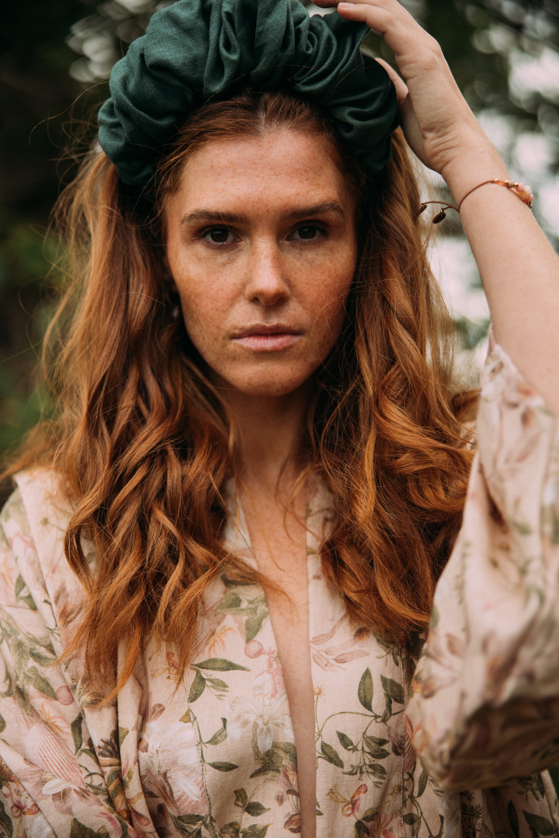 Royal Headband Linen Pine Green