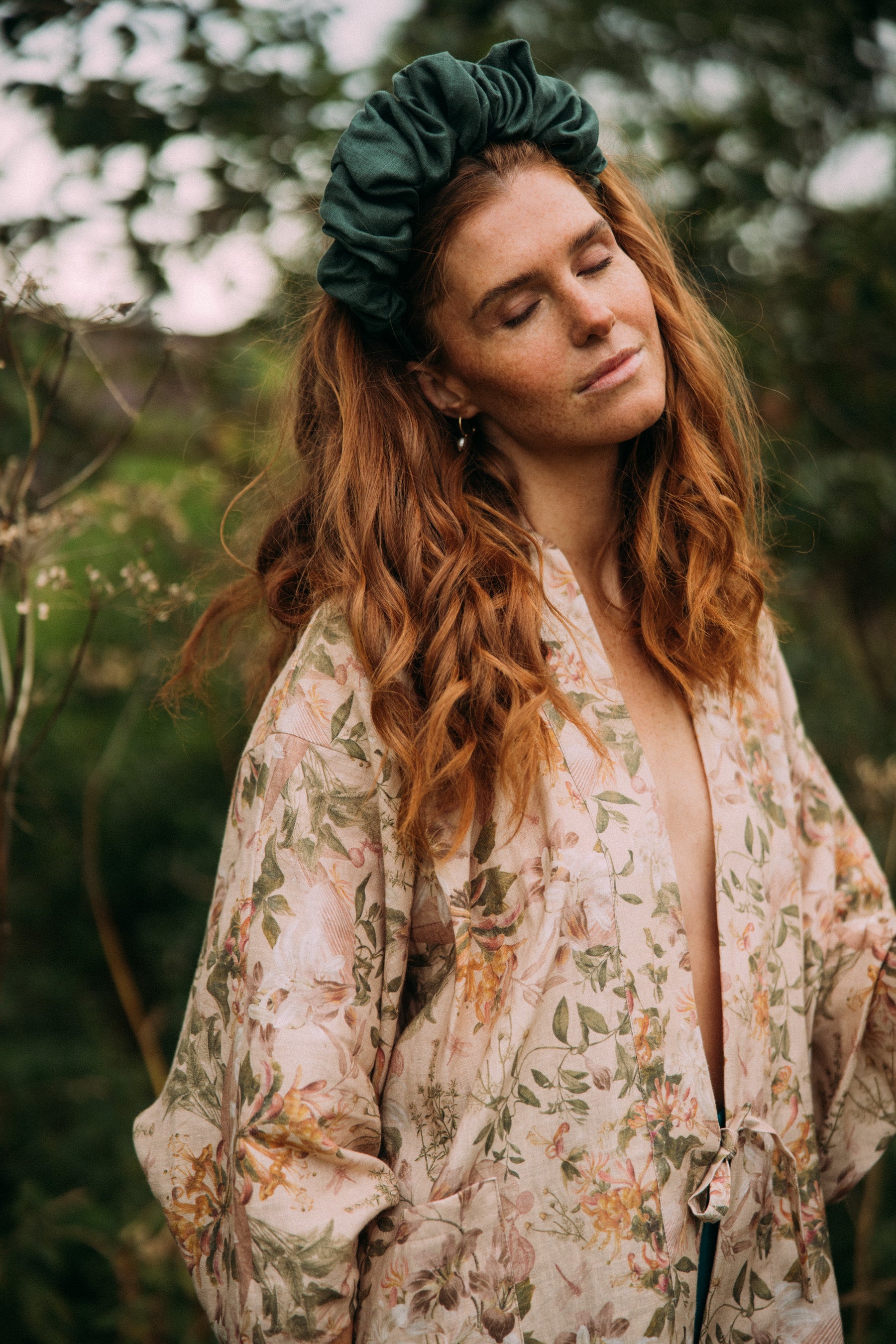 Royal Headband Linen Pine Green