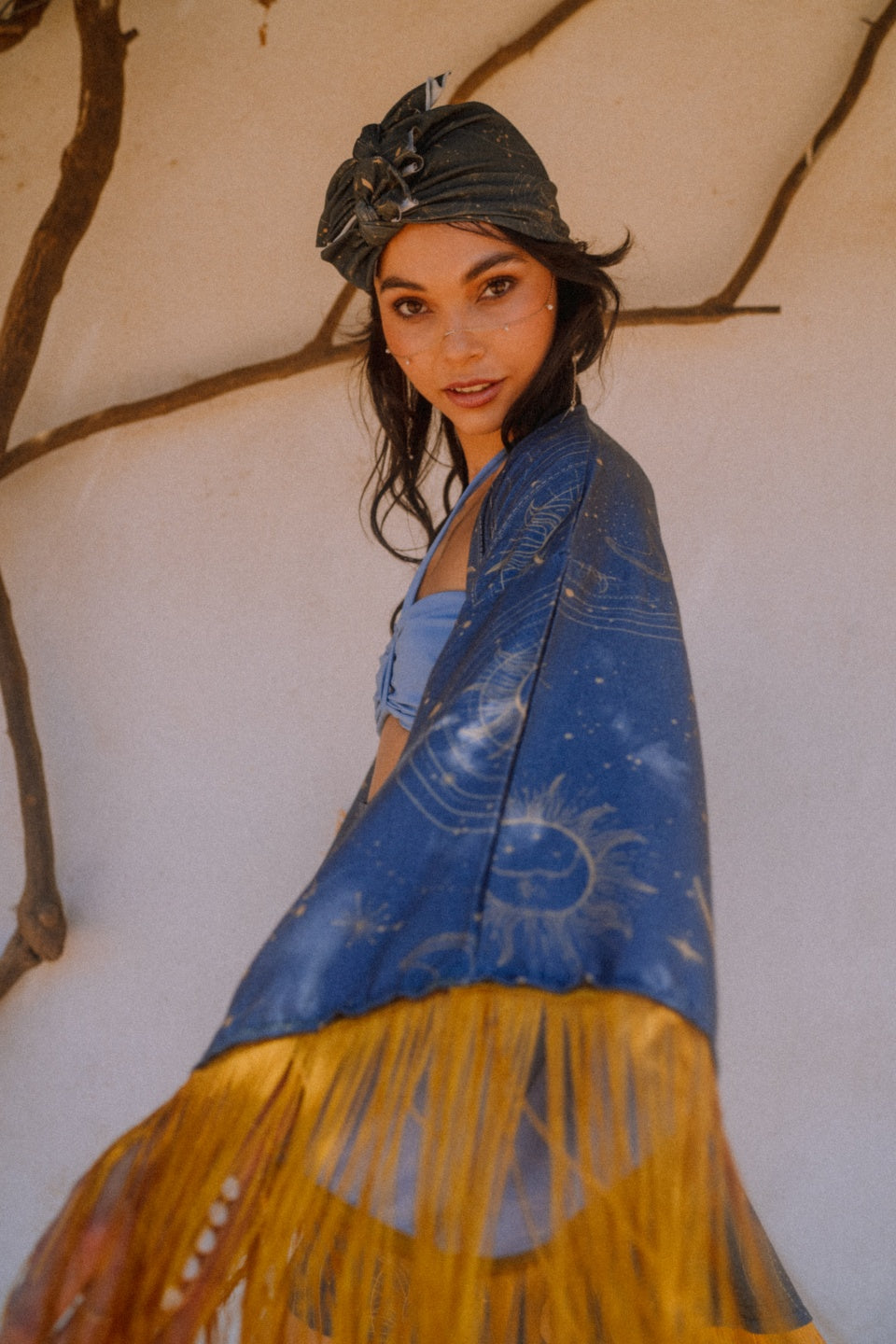 Furisode Short Kimono Embrace The Mystery Dark