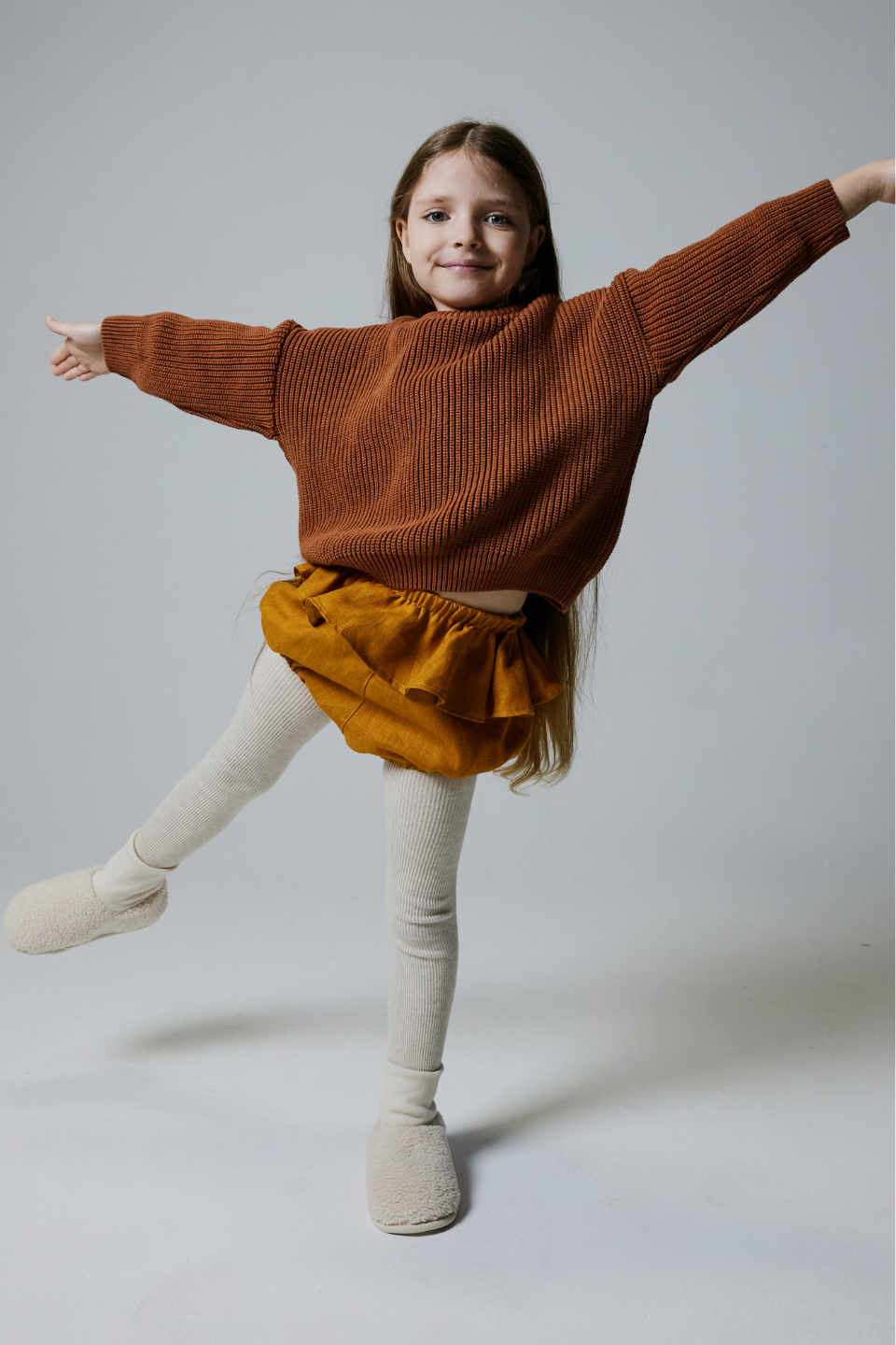 Bloomersy dziewczęce Linen Ochre