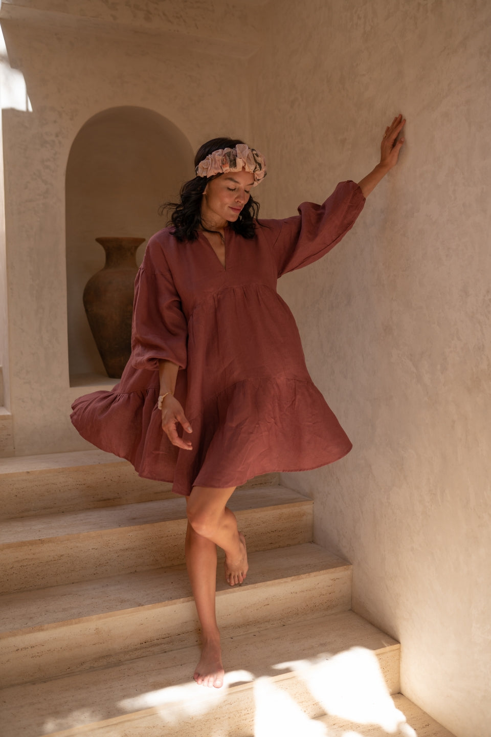 OD RĘKI Sukienka Tierra Pine Green