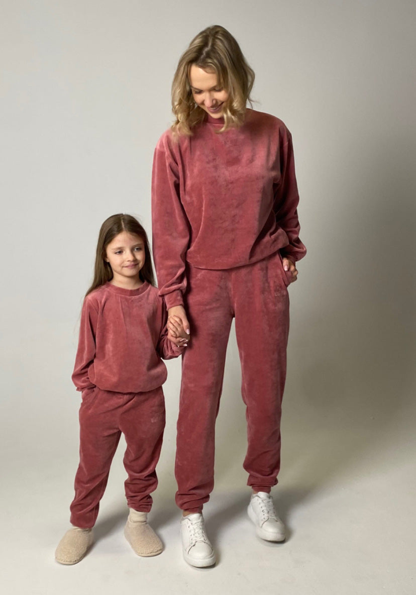 Zestaw dresowy Velvet Dusty Pink | Luks x WU&S